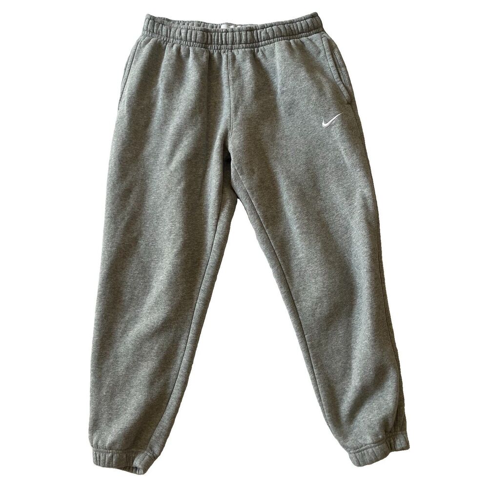 Nike Sweatpants Womens Medium Gray Club Fleece Joggers Pants Swoosh Pockets